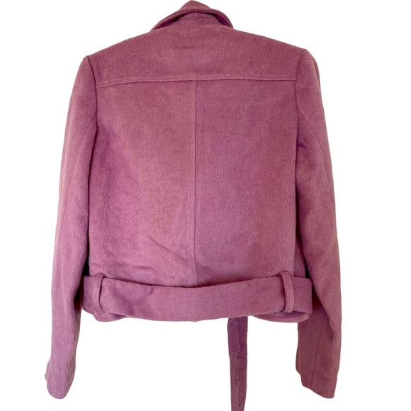NWT Forever 21 Contemporary fuzzy orchid Moto Jacket size XS - Picture 3 of 8